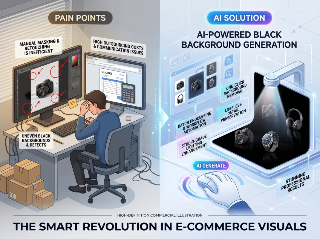 电商商品图怎么做高级黑底 - Fast Image AI 轻松解决