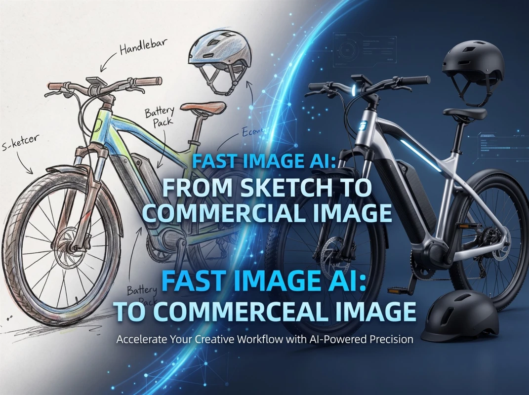 Skizze zu kommerziellen Bildern - Fast Image AI als kreatives Bindeglied
